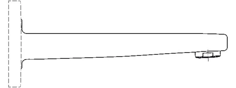 Wandauslauf von Ideal Standard in Chrom, schmal und geradlinig, geeignet für die Wandmontage. Design mit klaren Linien und einfacher Funktionalität.